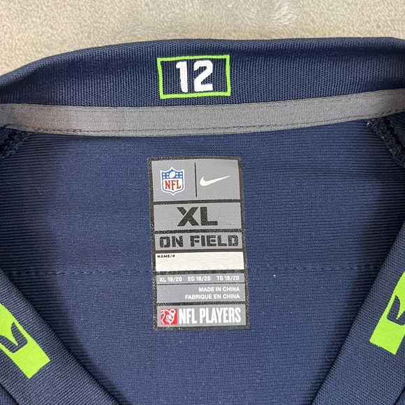 Seattle‎ Seahawks Jersey Youth XL Blue NFL Football Russell Wilson On Field Nike - Picture 10 of 16